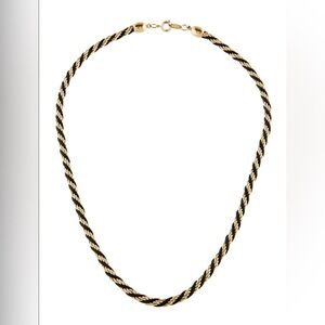Vintage Trifari Black and Gold Twisted Necklace